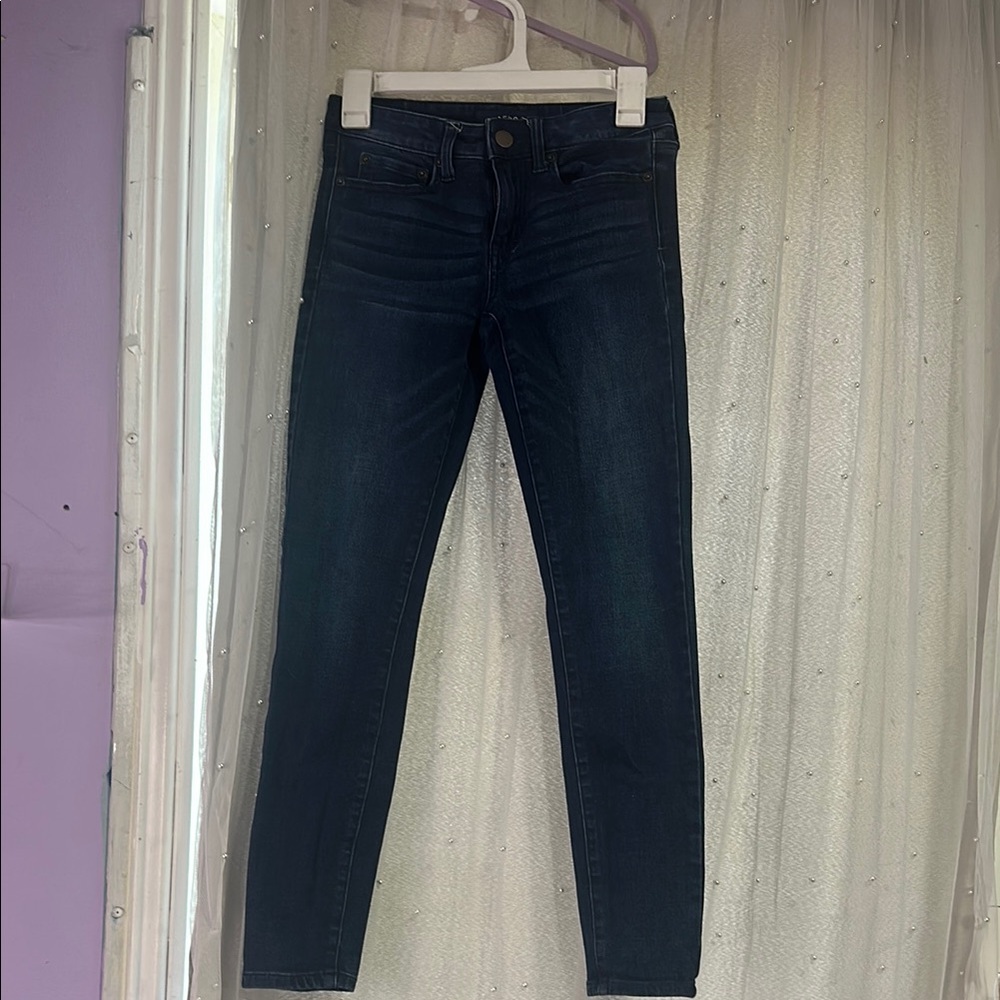 Women's Dark Blue Jeans Low Rise